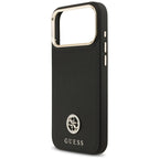 Guess Grained Strass Logo MagSafe dėklas, skirtas iPhone 17 Pro Max - juodas