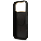 Guess Grained Strass Logo MagSafe dėklas, skirtas iPhone 17 Pro Max - juodas