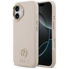 Guess Grained Strass Logo MagSafe dėklas iPhone 17 - rožinis