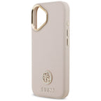 Guess Grained Strass Logo MagSafe dėklas iPhone 17 - rožinis
