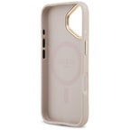 Guess Grained Strass Logo MagSafe dėklas iPhone 17 - rožinis