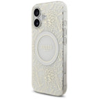 Guess IML Flowers Electro Pearl Strap MagSafe dėklas iPhone 17 - Baltas -- iPhone 17