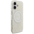 Guess IML Flowers Electro Pearl Strap MagSafe dėklas iPhone 17 - Baltas -- iPhone 17