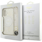 Guess IML Flowers Electro Pearl Strap MagSafe dėklas iPhone 17 - Baltas -- iPhone 17