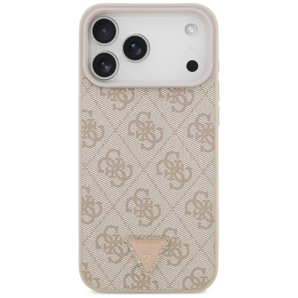 Guess odinis MagSafe dėklas iPhone 17 Pro Max – rožinis