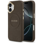 Guess Peony Hot Stamp MagSafe Dėklas, skirtas iPhone 17 - rudas