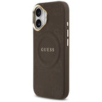 Guess Peony Hot Stamp MagSafe Dėklas, skirtas iPhone 17 - rudas