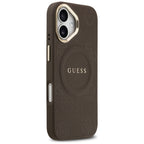Guess Peony Hot Stamp MagSafe Dėklas, skirtas iPhone 17 - rudas