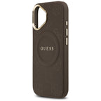 Guess Peony Hot Stamp MagSafe Dėklas, skirtas iPhone 17 - rudas