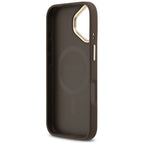 Guess Peony Hot Stamp MagSafe Dėklas, skirtas iPhone 17 - rudas