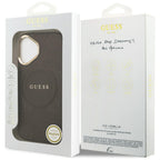 Guess Peony Hot Stamp MagSafe Dėklas, skirtas iPhone 17 - rudas