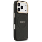 Guess Peony Hot Stamp MagSafe dėklas iPhone 17 Pro - juodas -- iPhone 17 Pro