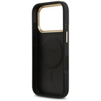 Guess Peony Hot Stamp MagSafe dėklas iPhone 17 Pro - juodas -- iPhone 17 Pro