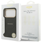 Guess Peony Hot Stamp MagSafe dėklas iPhone 17 Pro - juodas -- iPhone 17 Pro