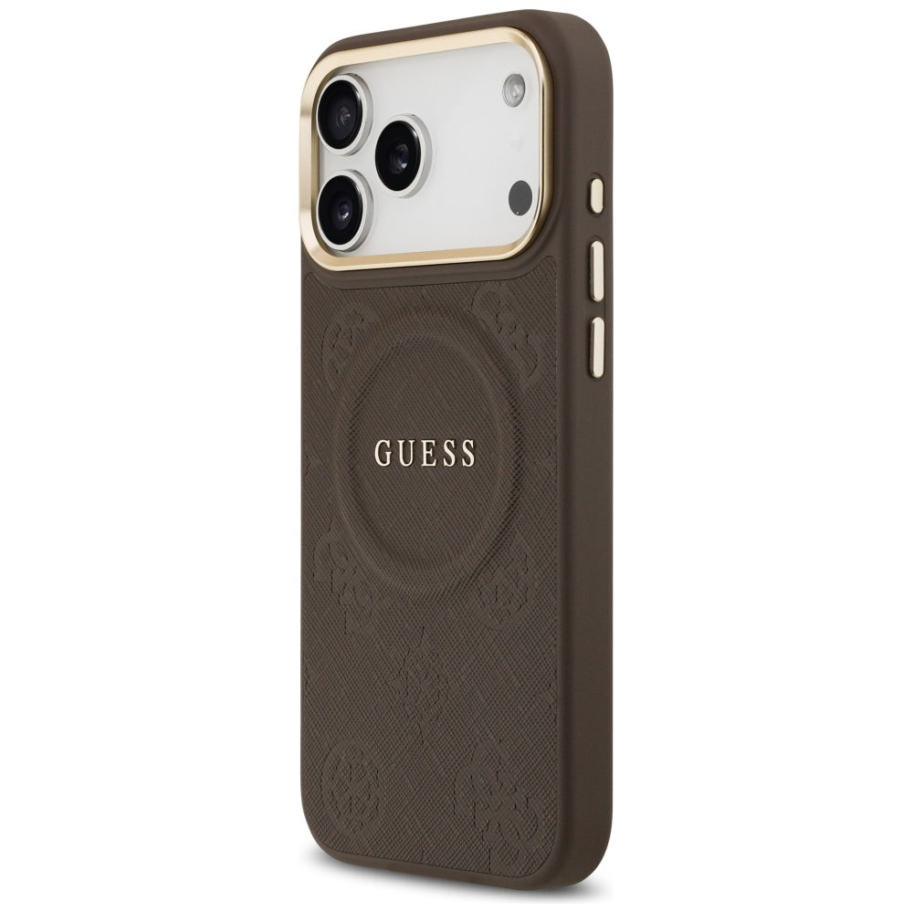 Guess Peony Hot Stamp MagSafe dėklas iPhone 17 Pro Max - Rudas -- iPhone 17 Pro Max