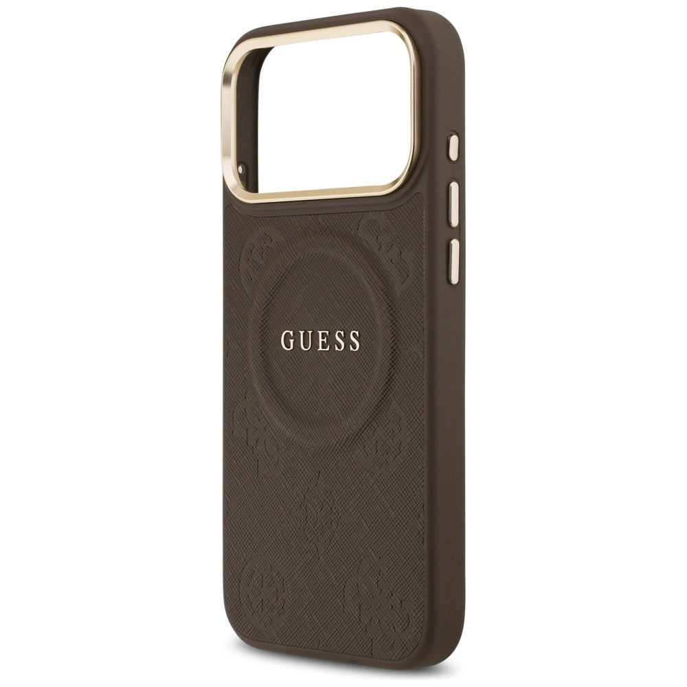 Guess Peony Hot Stamp MagSafe dėklas iPhone 17 Pro Max - Rudas -- iPhone 17 Pro Max