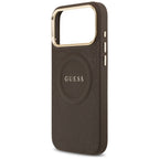 Guess Peony Hot Stamp MagSafe dėklas iPhone 17 Pro Max - Rudas -- iPhone 17 Pro Max