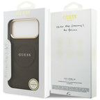 Guess Peony Hot Stamp MagSafe dėklas iPhone 17 Pro Max - Rudas -- iPhone 17 Pro Max