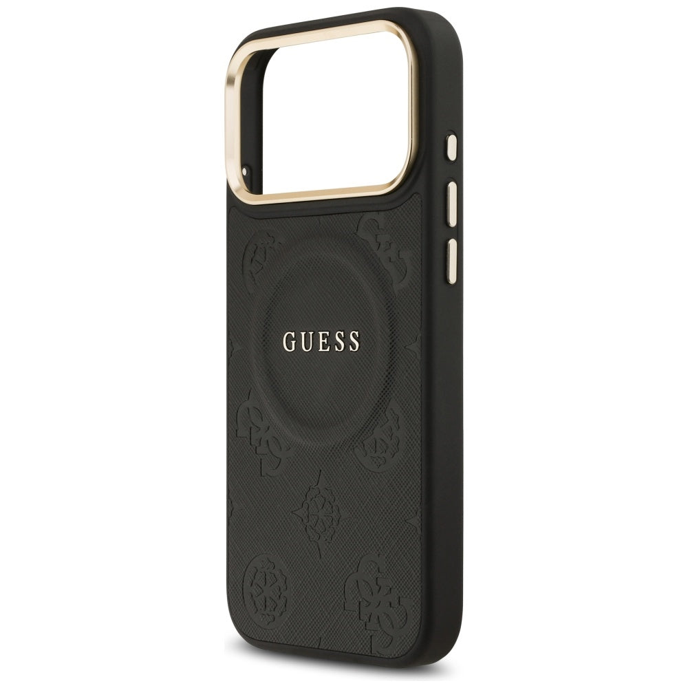Guess Peony Hot Stamp MagSafe dėklas iPhone 17 Pro Max - Juodas -- iPhone 17 Pro Max