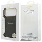Guess Peony Hot Stamp MagSafe dėklas iPhone 17 Pro Max - Juodas -- iPhone 17 Pro Max