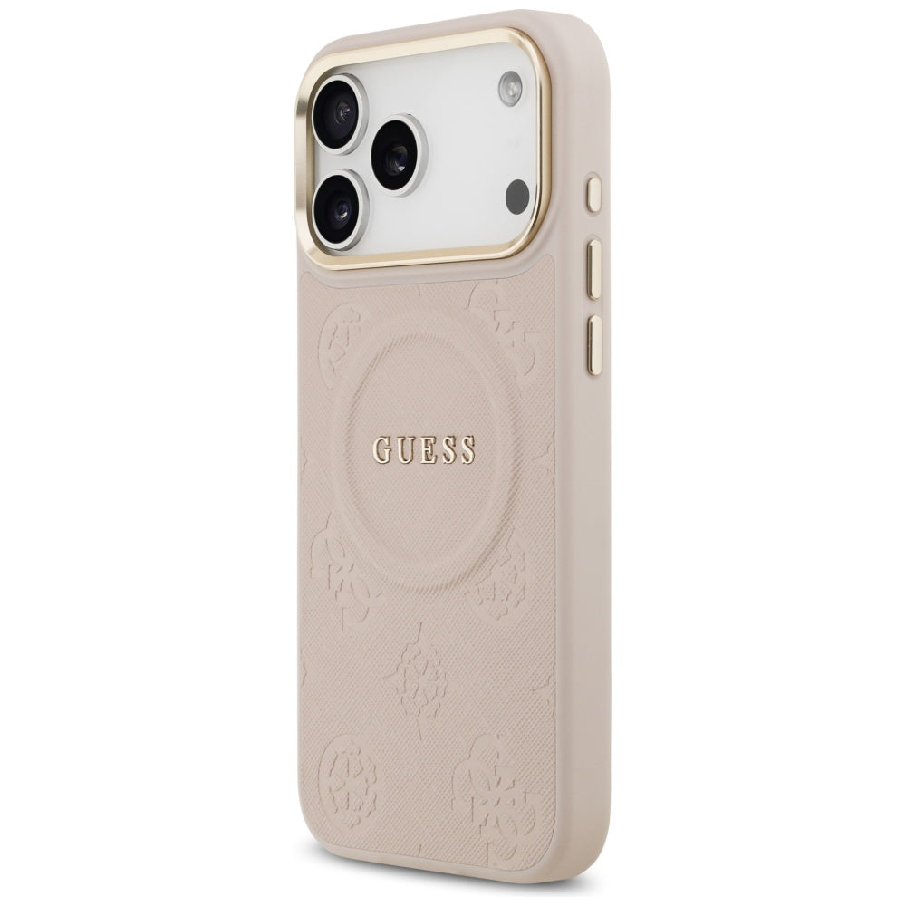 Guess Peony Hot Stamp MagSafe dėklas iPhone 17 Pro Max - rožinis -- iPhone 17 Pro Max