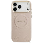 Guess Peony Hot Stamp MagSafe dėklas iPhone 17 Pro Max - rožinis -- iPhone 17 Pro Max