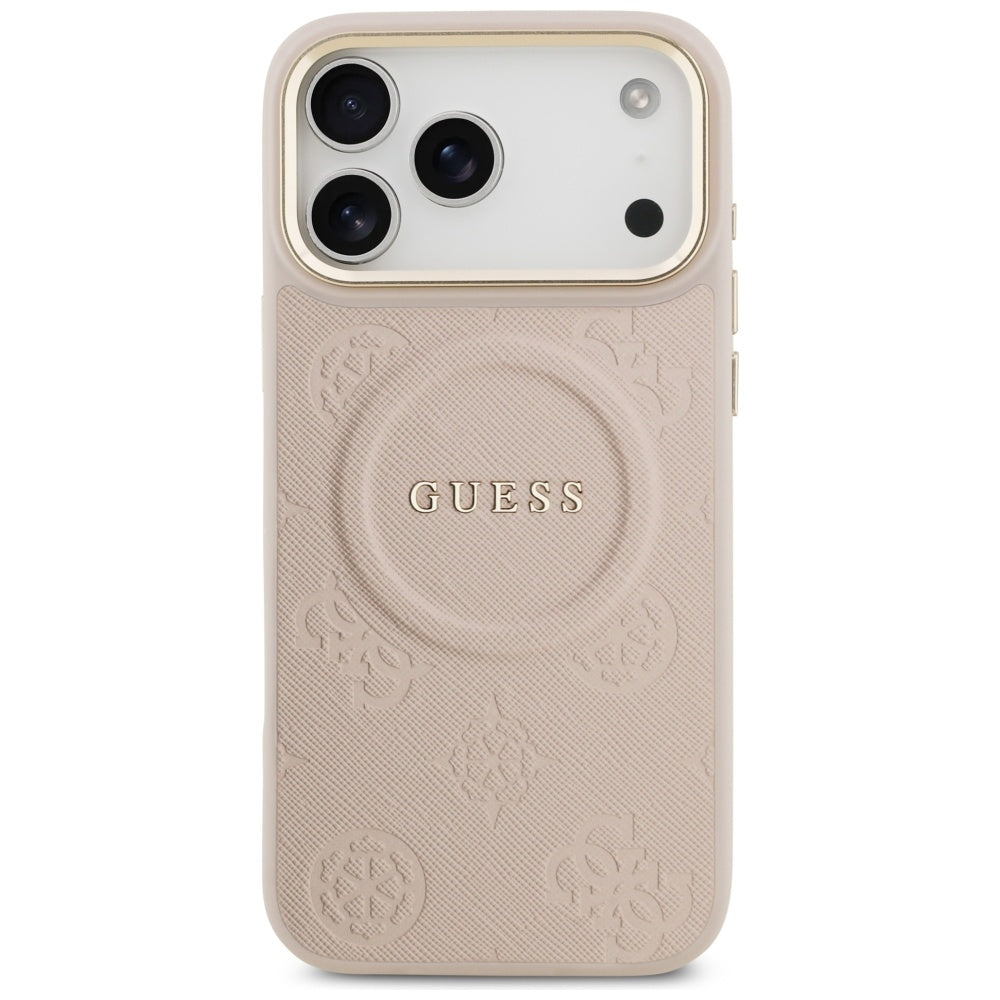Guess Peony Hot Stamp MagSafe dėklas iPhone 17 Pro Max - rožinis -- iPhone 17 Pro Max