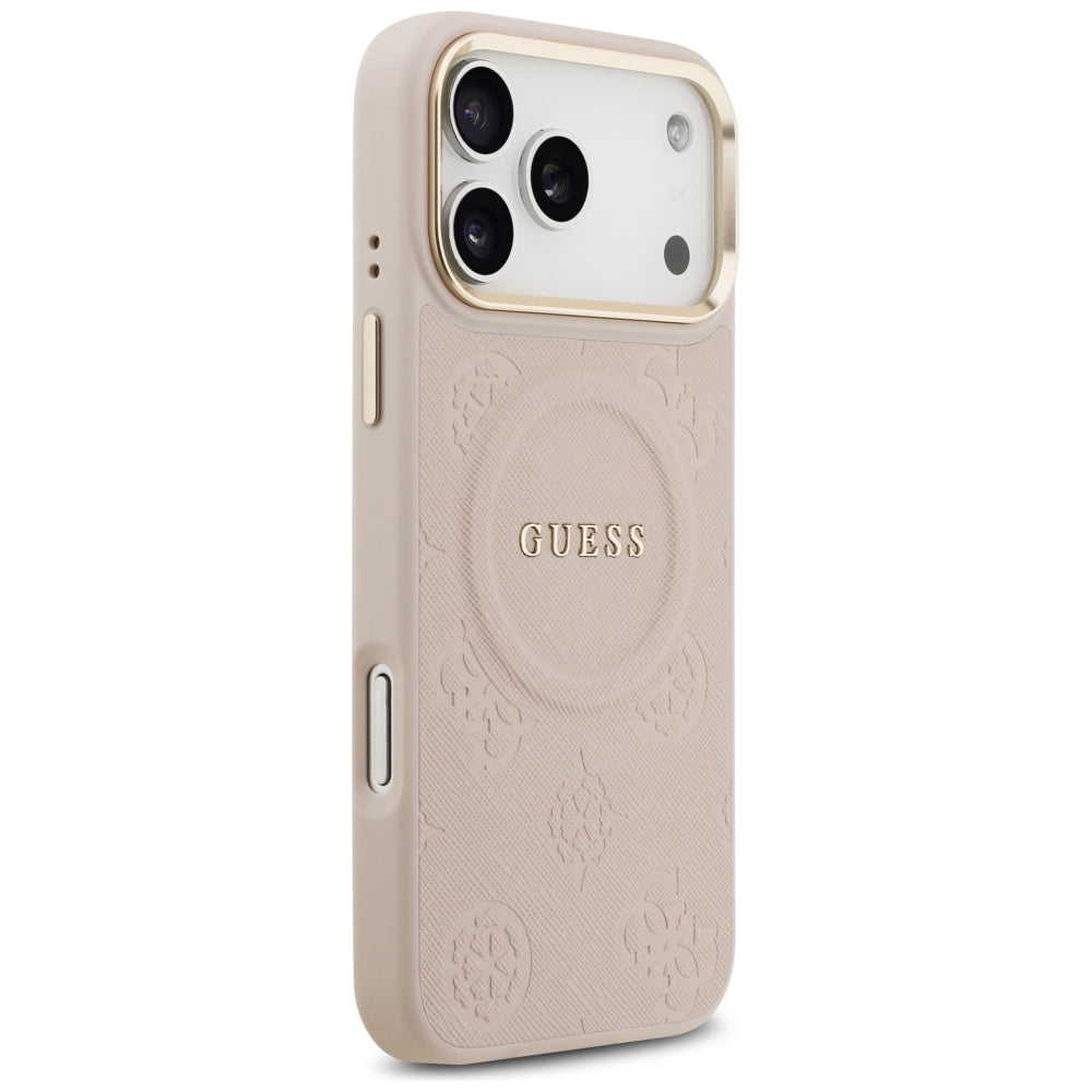 Guess Peony Hot Stamp MagSafe dėklas iPhone 17 Pro Max - rožinis -- iPhone 17 Pro Max