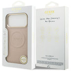 Guess Peony Hot Stamp MagSafe dėklas iPhone 17 Pro Max - rožinis -- iPhone 17 Pro Max