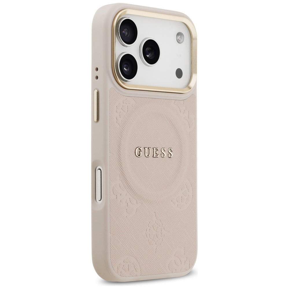 Guess Peony Hot Stamp MagSafe dėklas iPhone 17 Pro - rožinis -- iPhone 17 Pro