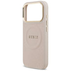 Guess Peony Hot Stamp MagSafe dėklas iPhone 17 Pro - rožinis -- iPhone 17 Pro
