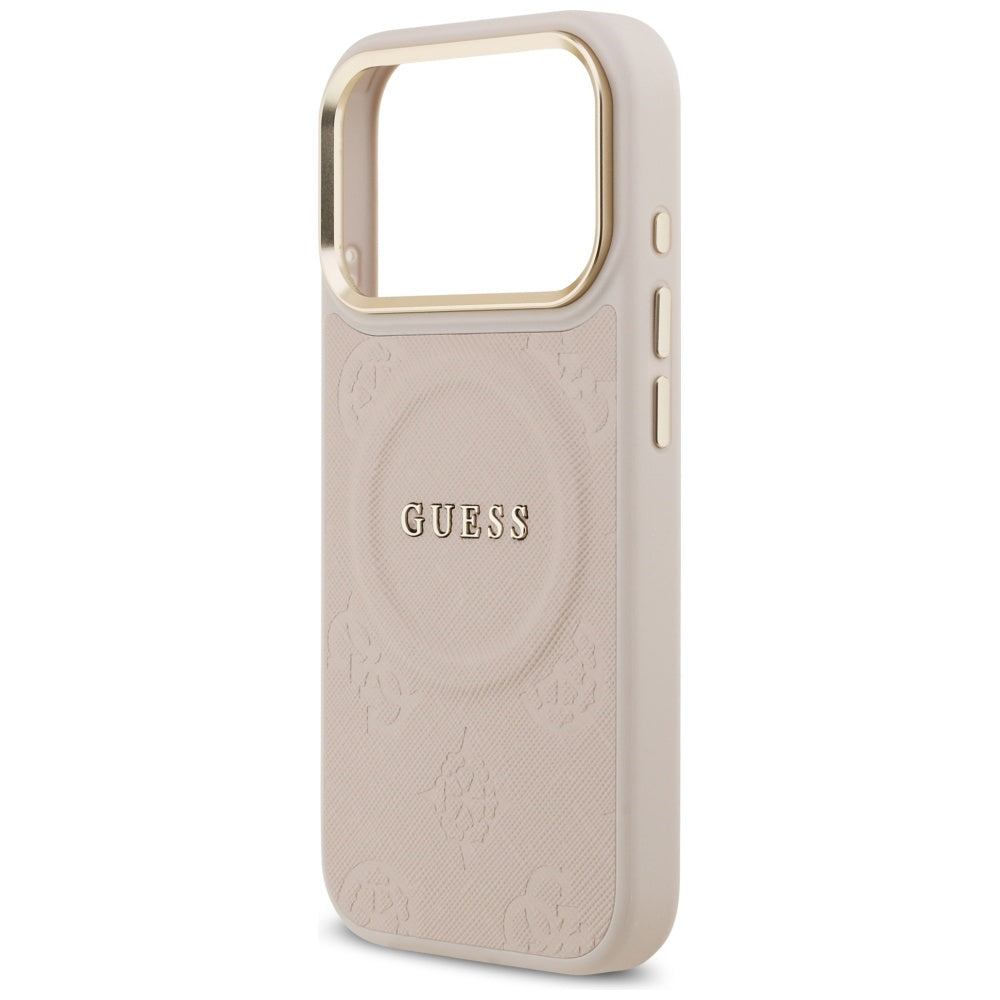 Guess Peony Hot Stamp MagSafe dėklas iPhone 17 Pro - rožinis -- iPhone 17 Pro