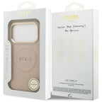 Guess Peony Hot Stamp MagSafe dėklas iPhone 17 Pro - rožinis -- iPhone 17 Pro