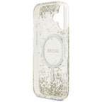 Guess Resin Bottom Glitter MagSafe dėklas iPhone 17 - auksinis