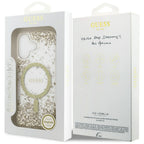 Guess Resin Bottom Glitter MagSafe dėklas iPhone 17 - auksinis