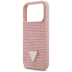 Guess Rhinestone Triangle Logo iPhone 17 Pro dėklas - rausvas -- iPhone 17 Pro