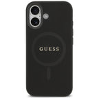 Guess Saffiano Classic Logo MagSafe dėklas iPhone 17 - juodas