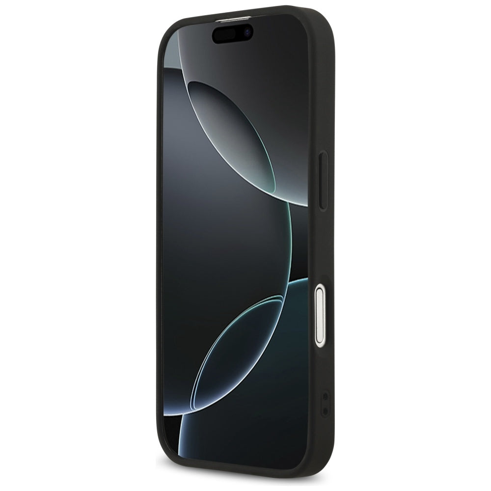 Guess Saffiano Classic Logo MagSafe dėklas iPhone 17 - juodas