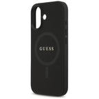 Guess Saffiano Classic Logo MagSafe dėklas iPhone 17 - juodas
