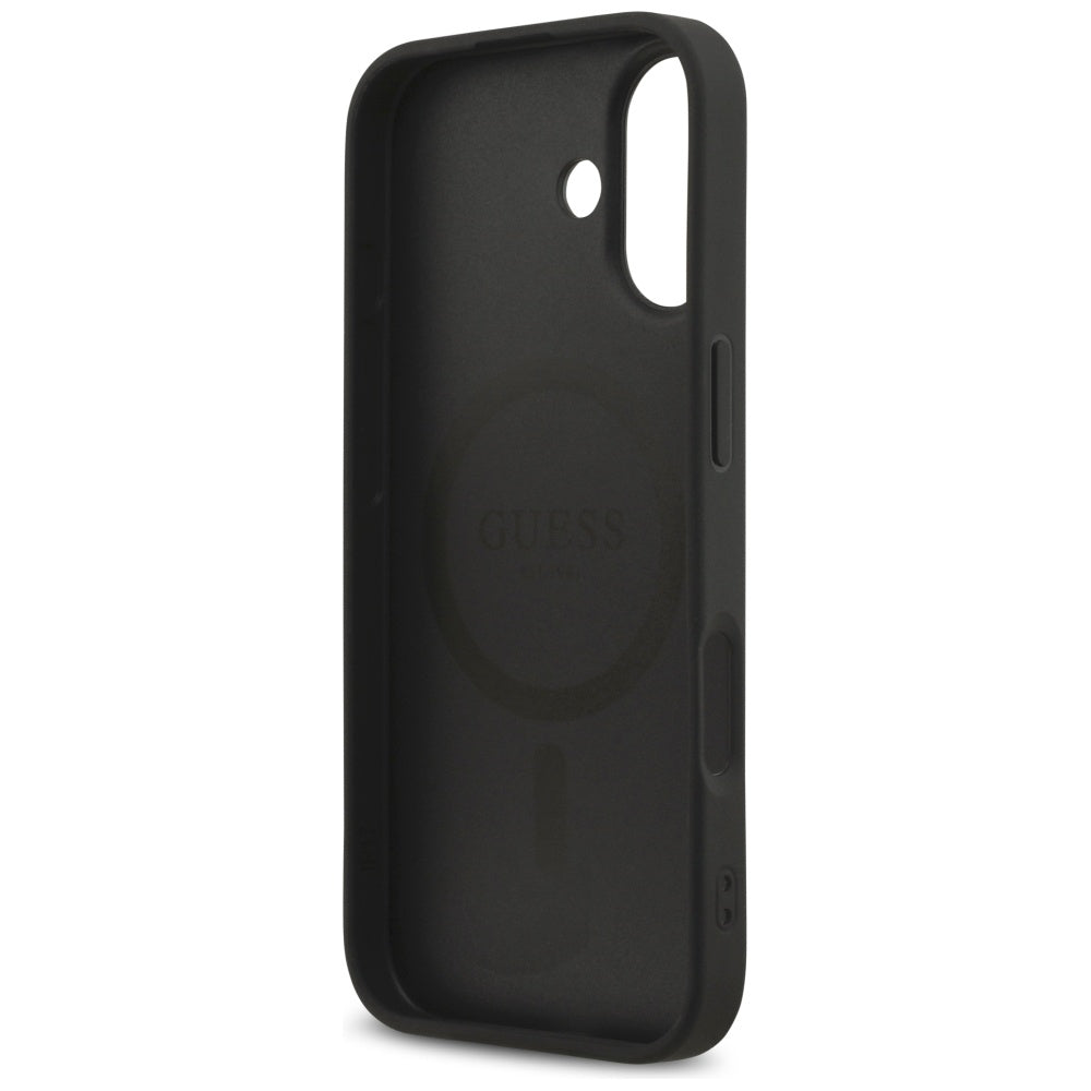 Guess Saffiano Classic Logo MagSafe dėklas iPhone 17 - juodas