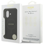 Guess Saffiano Classic Logo MagSafe dėklas iPhone 17 - juodas