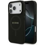 Guess Saffiano Classic Logo MagSafe dėklas iPhone 17 Pro - Juodas -- iPhone 17 Pro