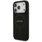 Guess Saffiano Classic Logo MagSafe dėklas iPhone 17 Pro - Juodas -- iPhone 17 Pro