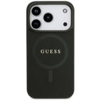 Guess Saffiano Classic Logo MagSafe dėklas iPhone 17 Pro - Juodas -- iPhone 17 Pro