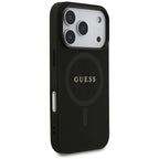 Guess Saffiano Classic Logo MagSafe dėklas iPhone 17 Pro - Juodas -- iPhone 17 Pro