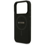 Guess Saffiano Classic Logo MagSafe dėklas iPhone 17 Pro - Juodas -- iPhone 17 Pro
