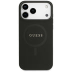 Guess Saffiano Classic Logo MagSafe dėklas iPhone 17 Pro Max - juodas -- iPhone 17 Pro Max