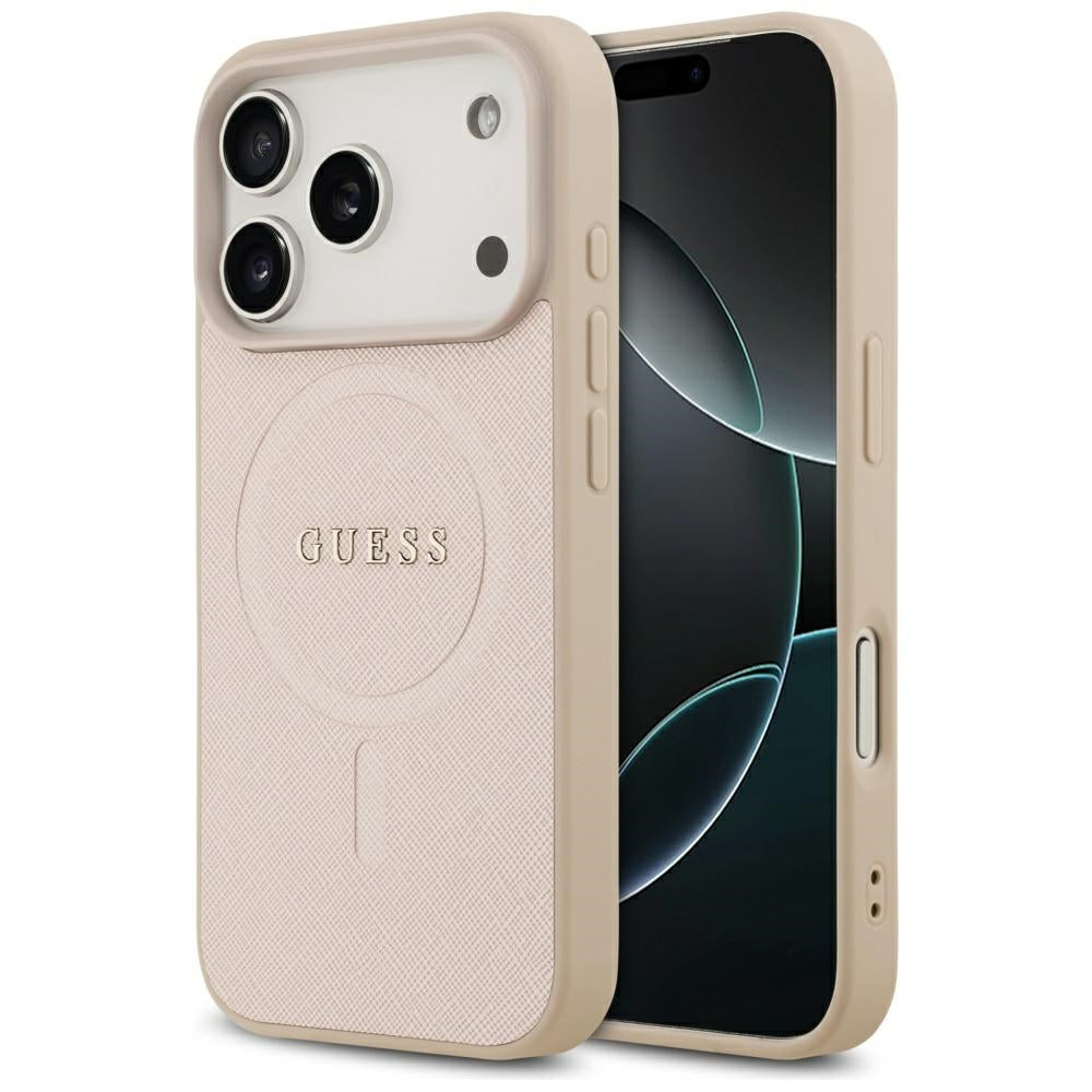 Guess MagSafe dėklas iPhone 17 Pro – rožinis