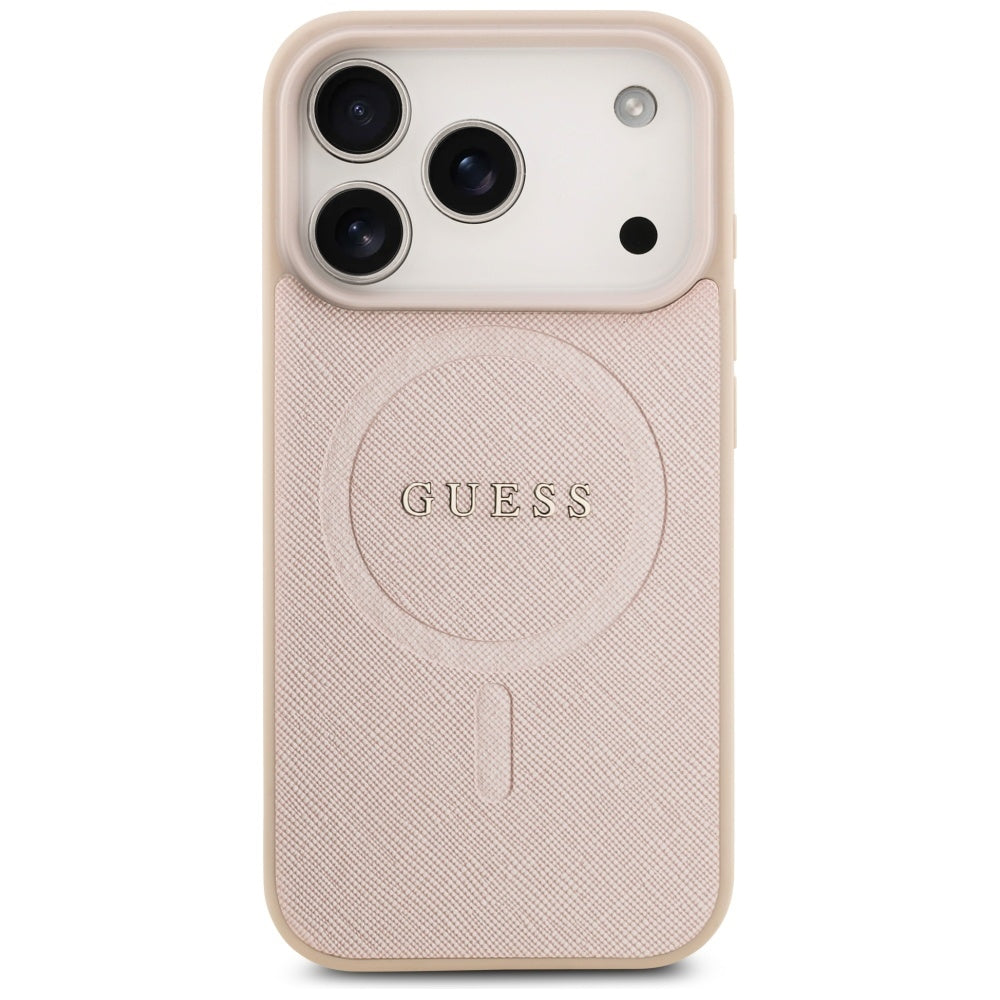 Guess MagSafe dėklas iPhone 17 Pro – rožinis