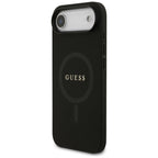 Guess Saffiano Classic Logo MagSafe dėklas iPhone Air - juodas -- iPhone Air